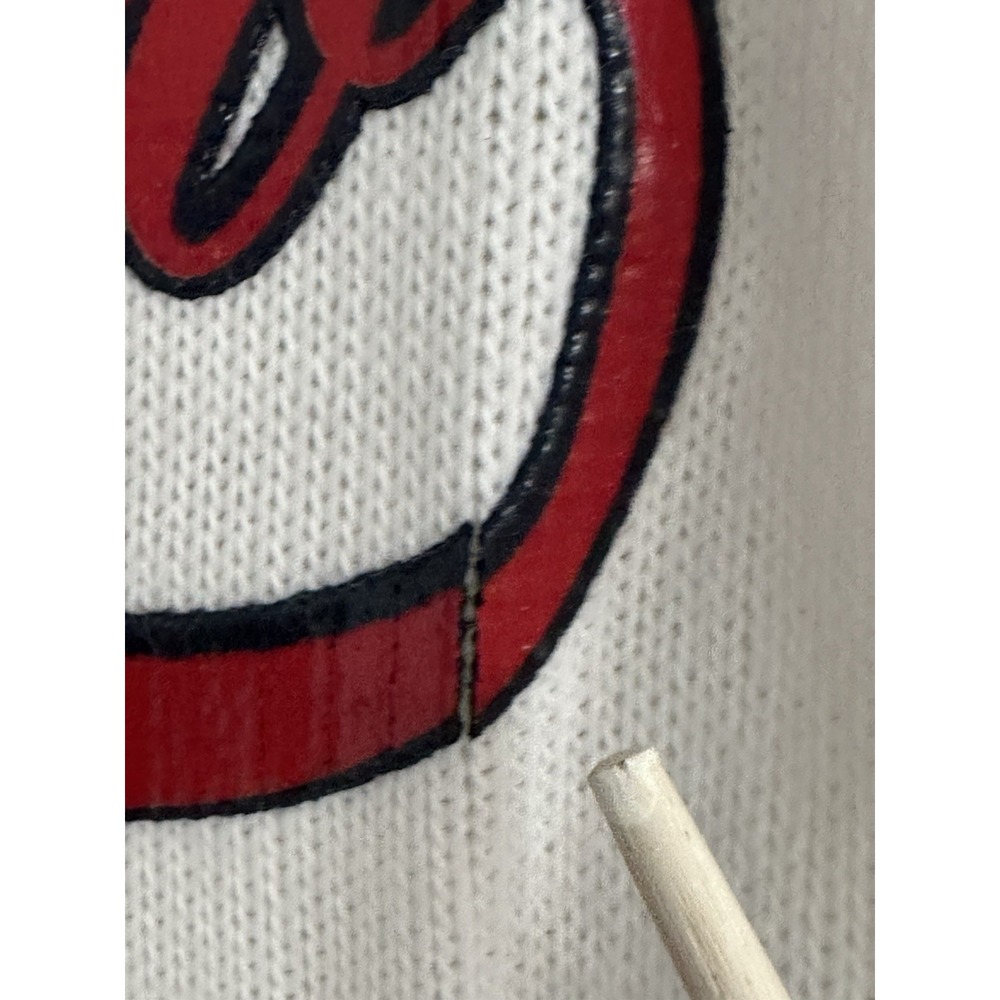 Vintage PUERTO RICO Spellout Sweater White Red Y2K Women's Large by Rave - Picture 7 of 16
